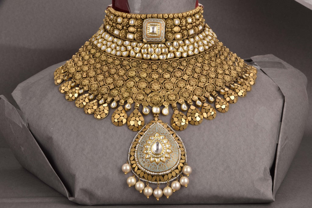 Antique Gold Kundan Bridal Necklace