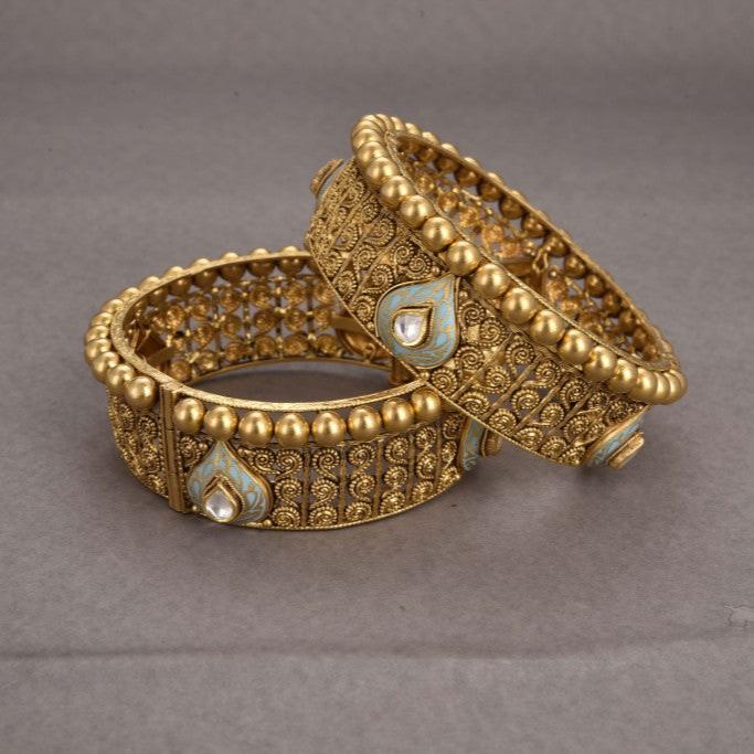 Aadhya Gold Antique Bridal Bangles