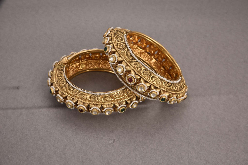Savi Gold Antique Bridal Bangles
