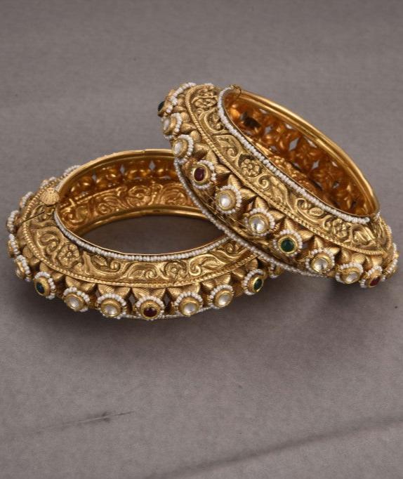 Savi Gold Antique Bridal Bangles
