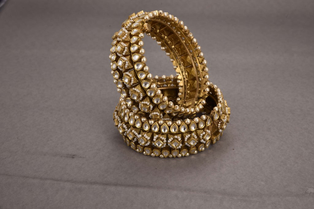 Disha Gold Antique Bridal Bangles