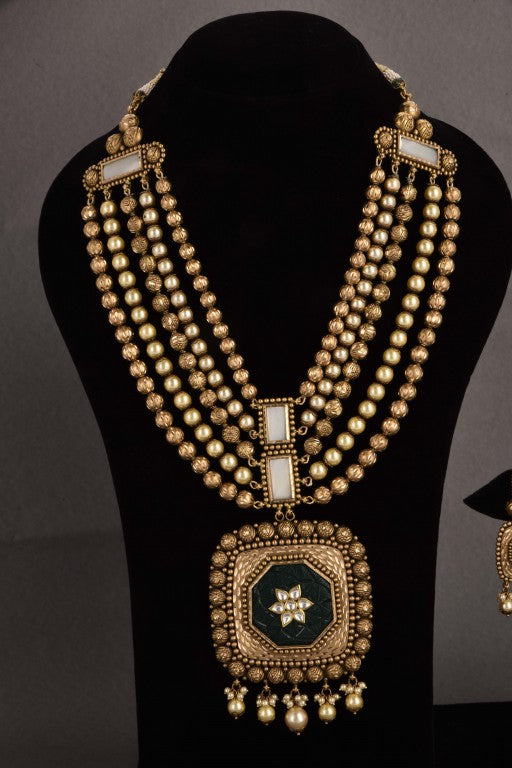 Prisha Gold Antique Bridal Necklace