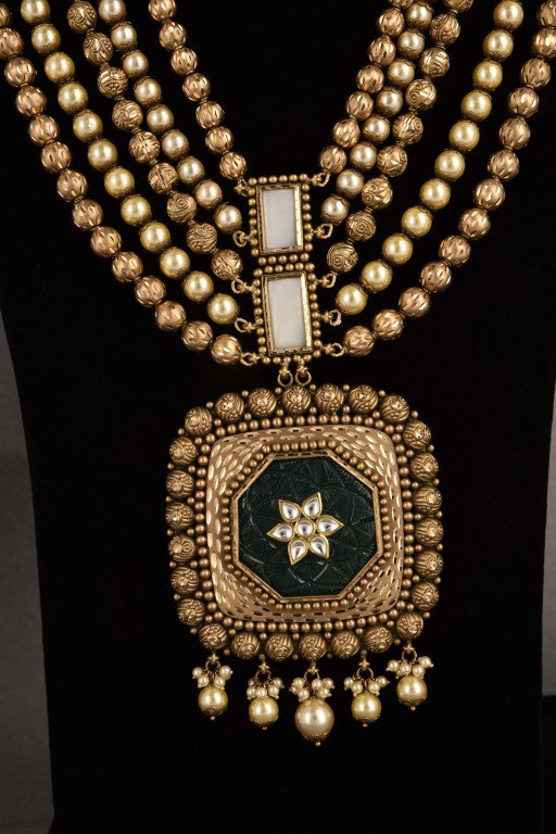 Prisha Gold Antique Bridal Necklace