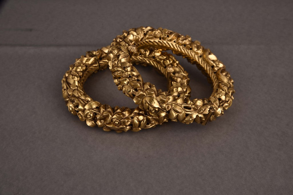 Krisha Gold Temple Bridal Bangles