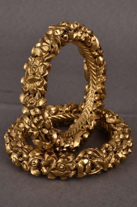 Krisha Gold Temple Bridal Bangles