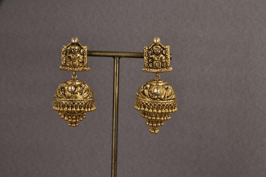 Surya Gold Temple Bridal Earring
