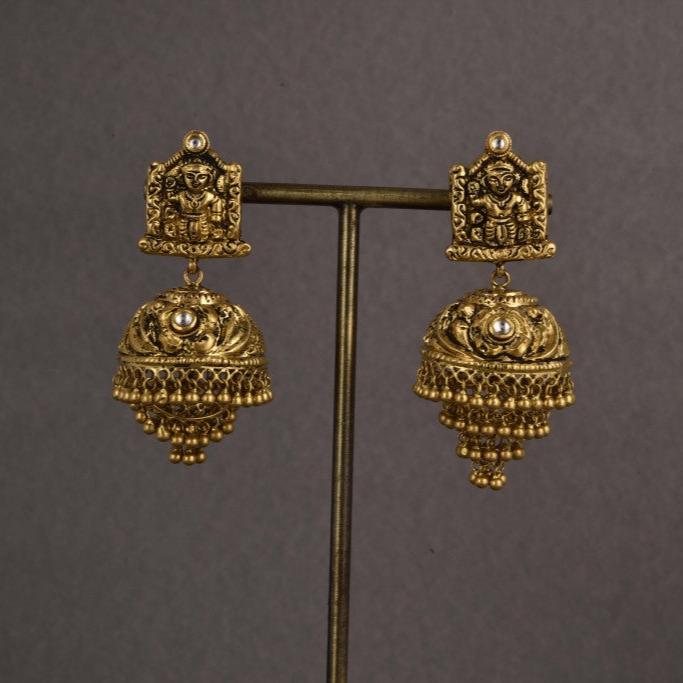 Surya Gold Temple Bridal Earring