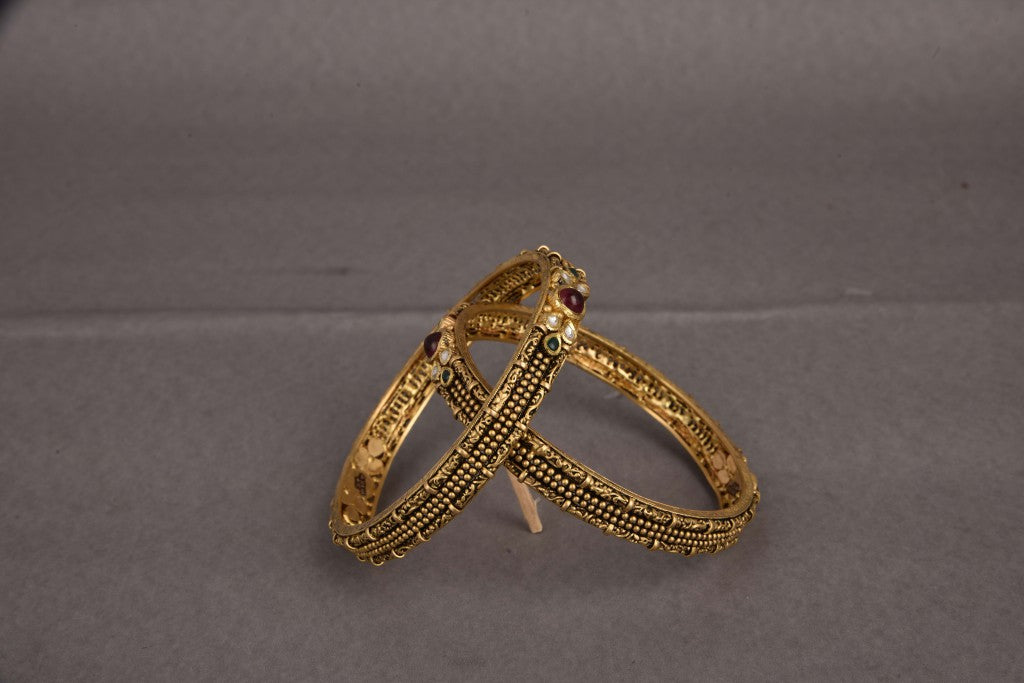 Ruhi Gold Temple Bridal Bangles