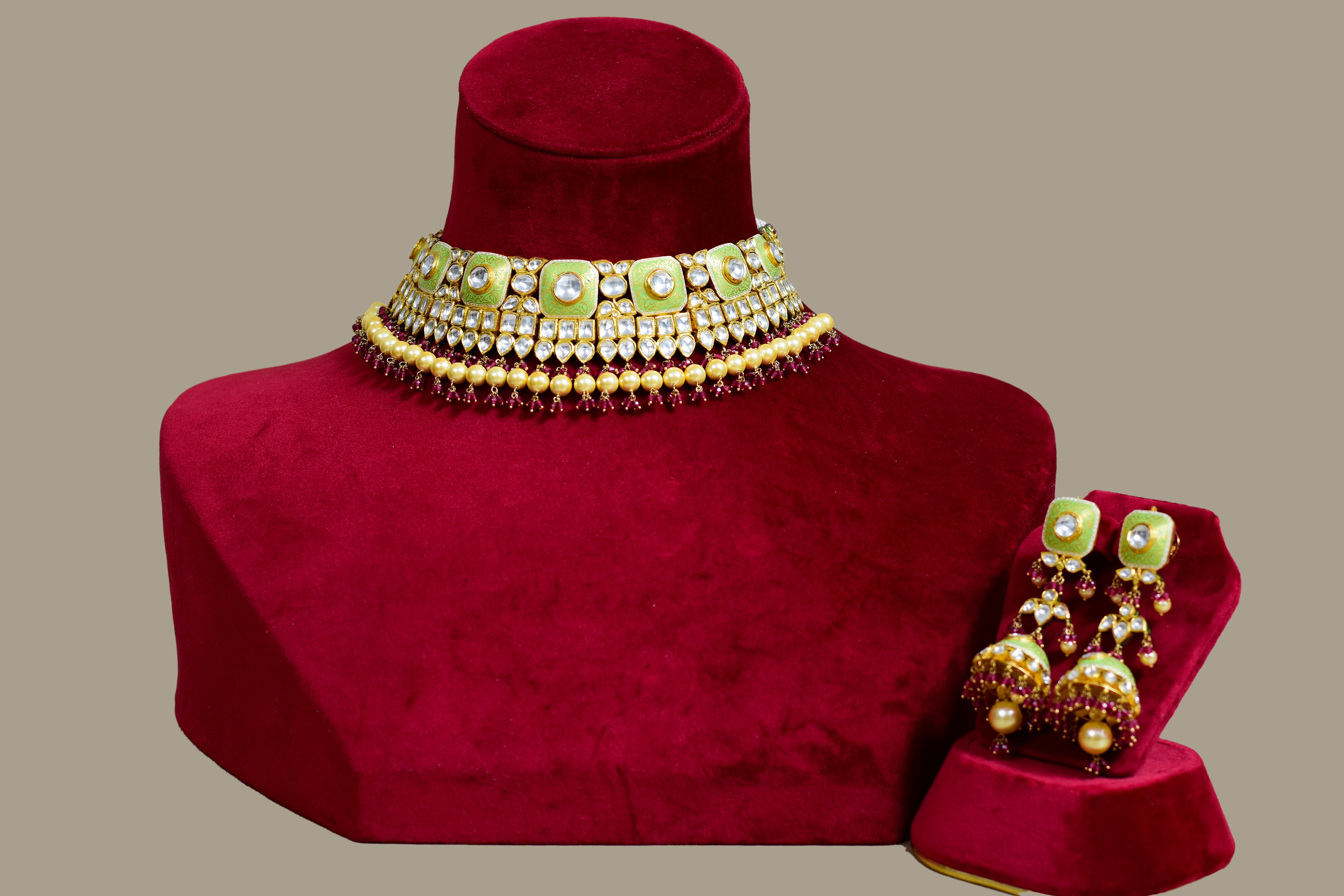 Saatvika Gold Kundan Bridal Necklace