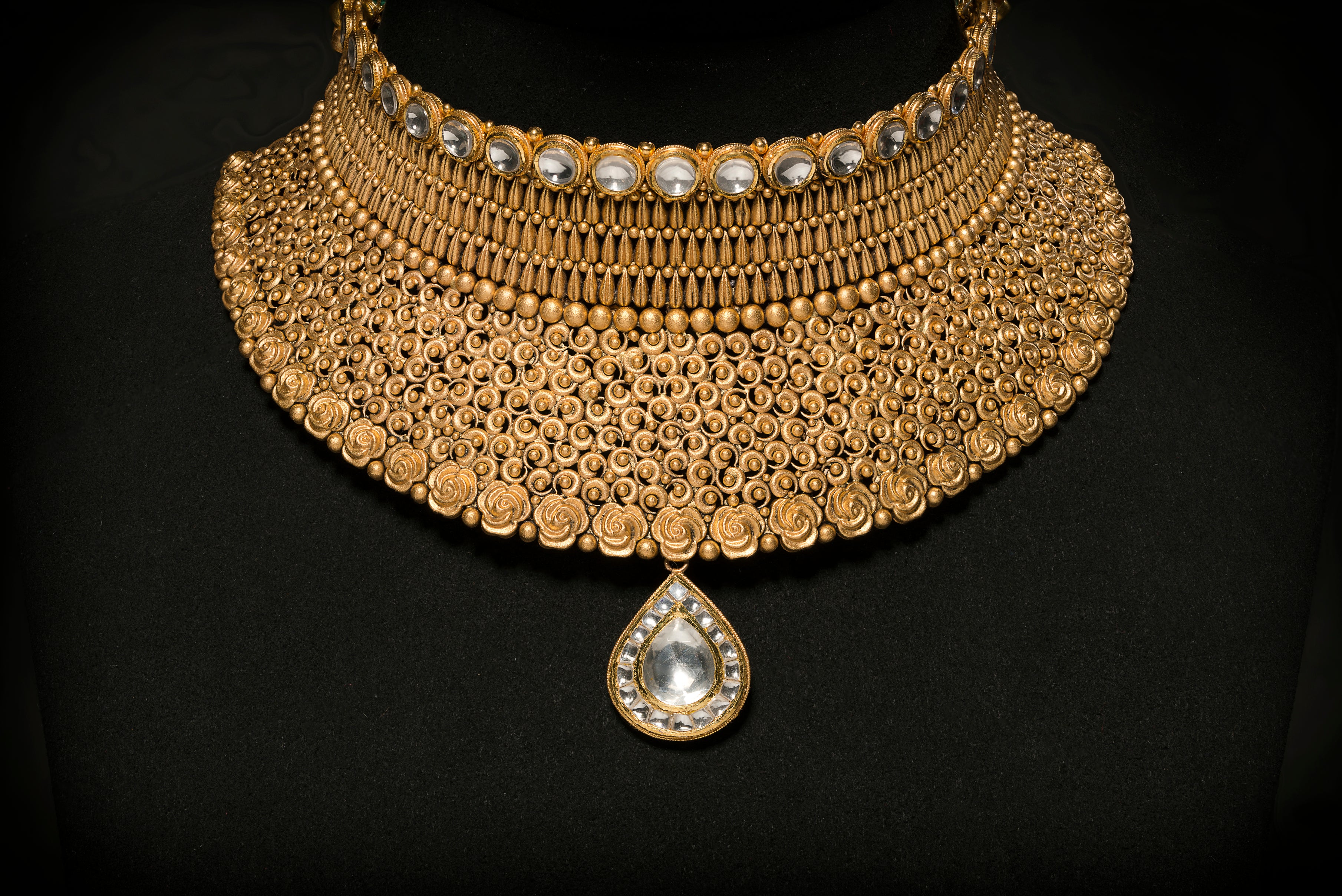 Aadhvitha Gold Kundan Bridal Necklace